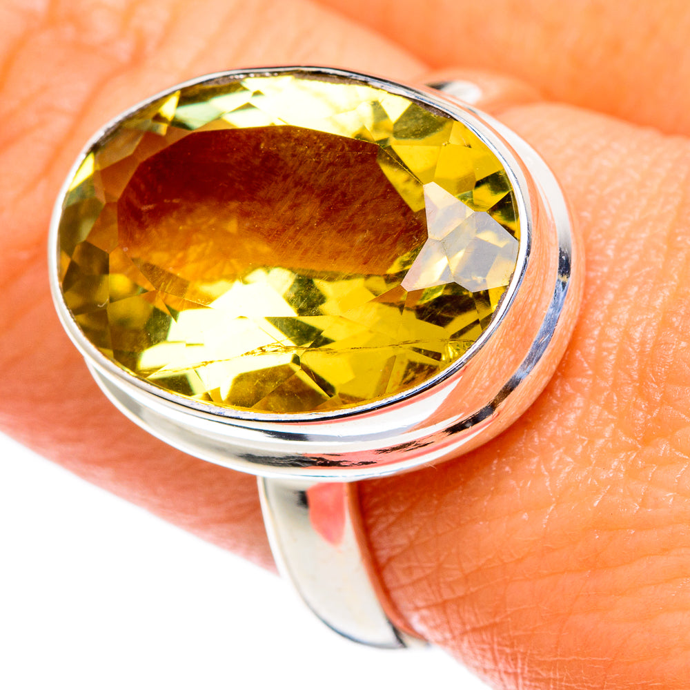 Lemon Quartz Rings handcrafted by Anasilvercos - RING85442