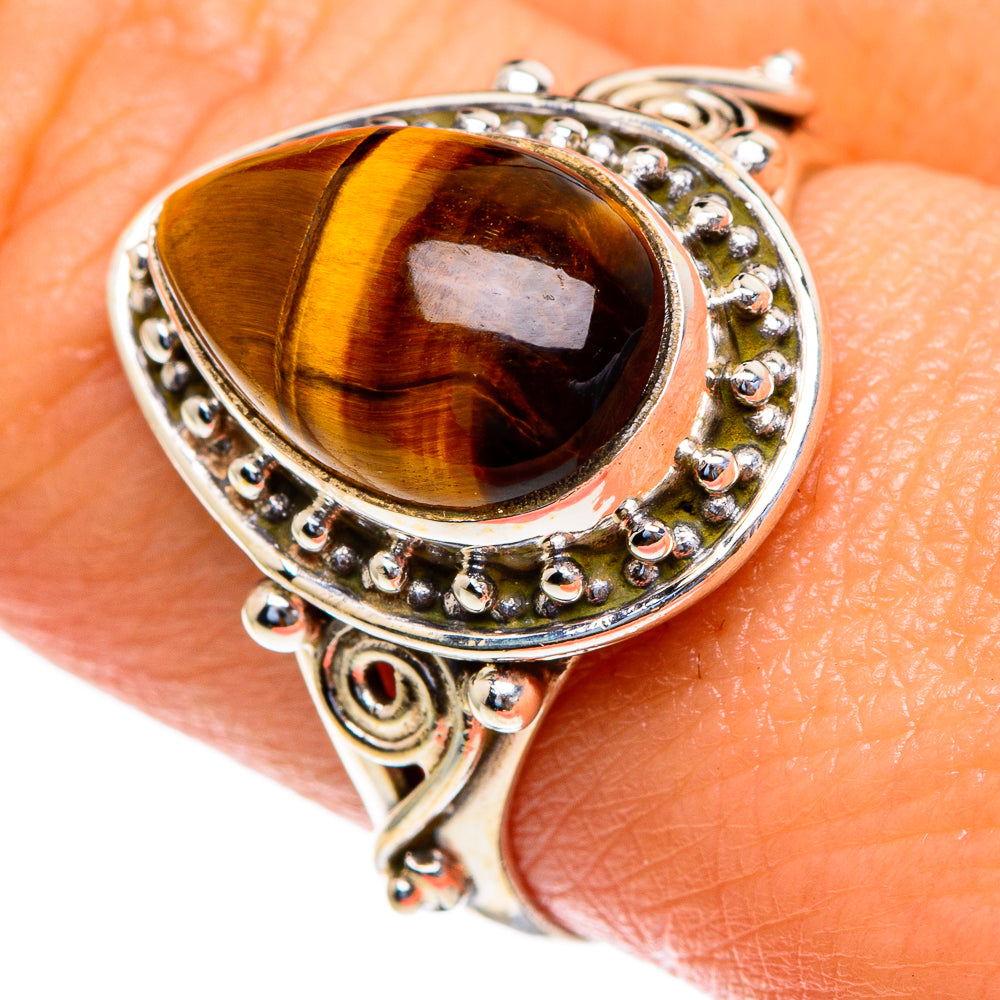 Tiger Eye Rings handcrafted by Anasilvercos - RING85457