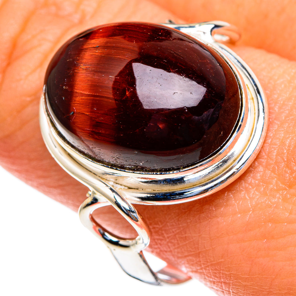 Red Tiger Eye Rings handcrafted by Anasilvercos - RING85459