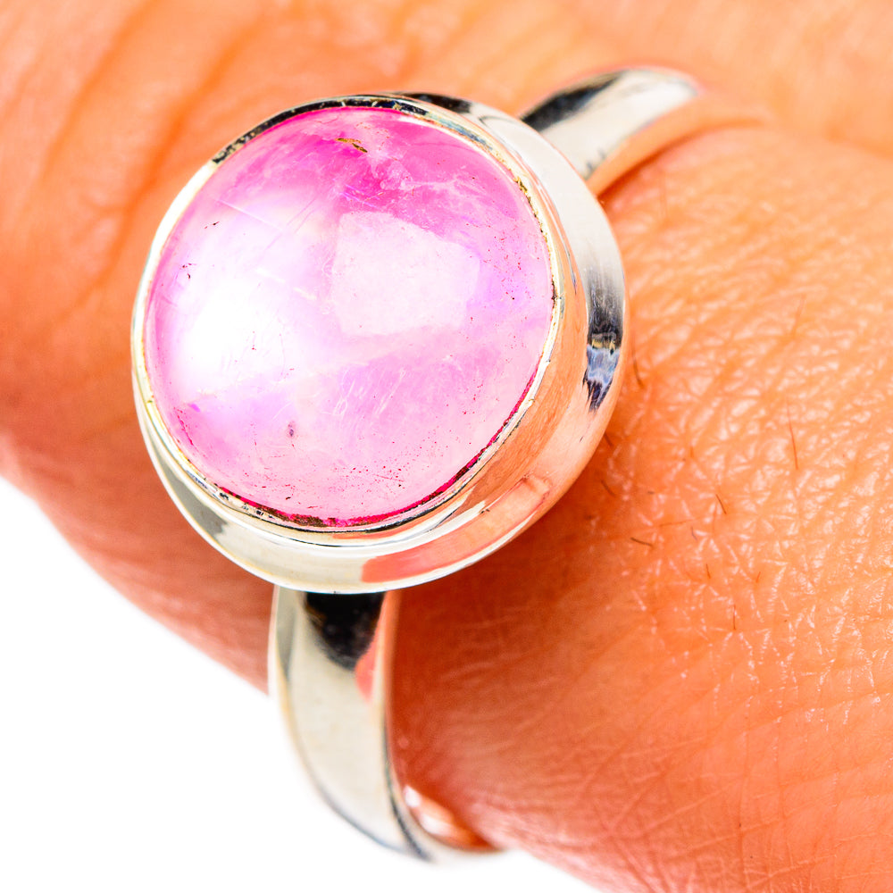 Pink Moonstone Rings handcrafted by Anasilvercos - RING85470