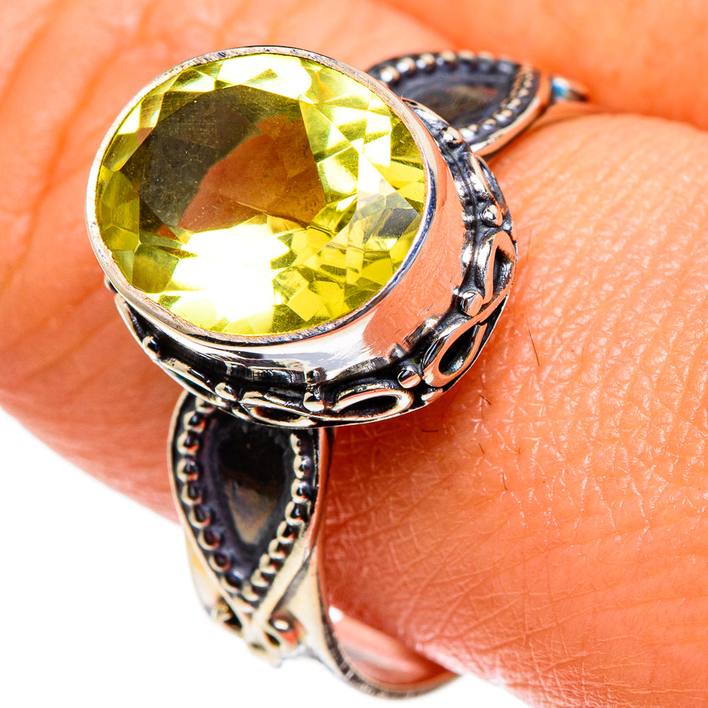Lemon Quartz Rings handcrafted by Anasilvercos - RING85491