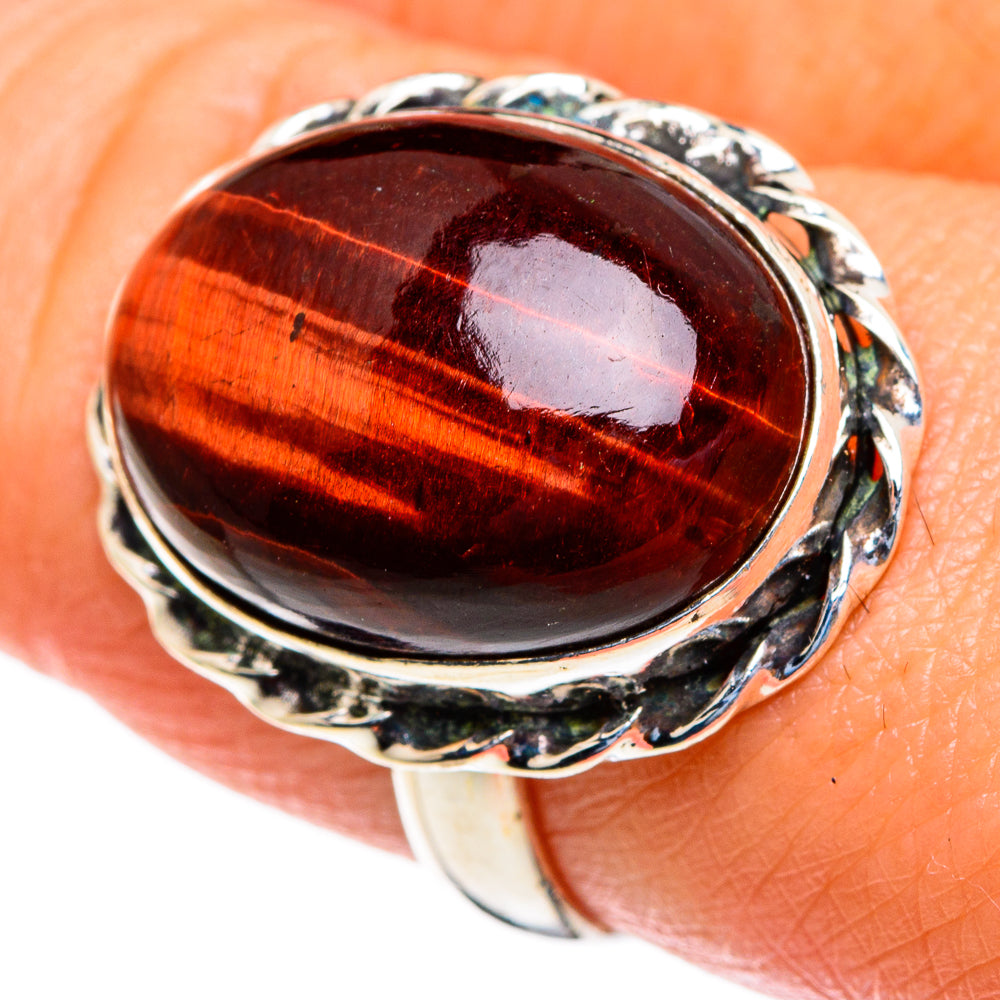 Red Tiger Eye Rings handcrafted by Anasilvercos - RING85508