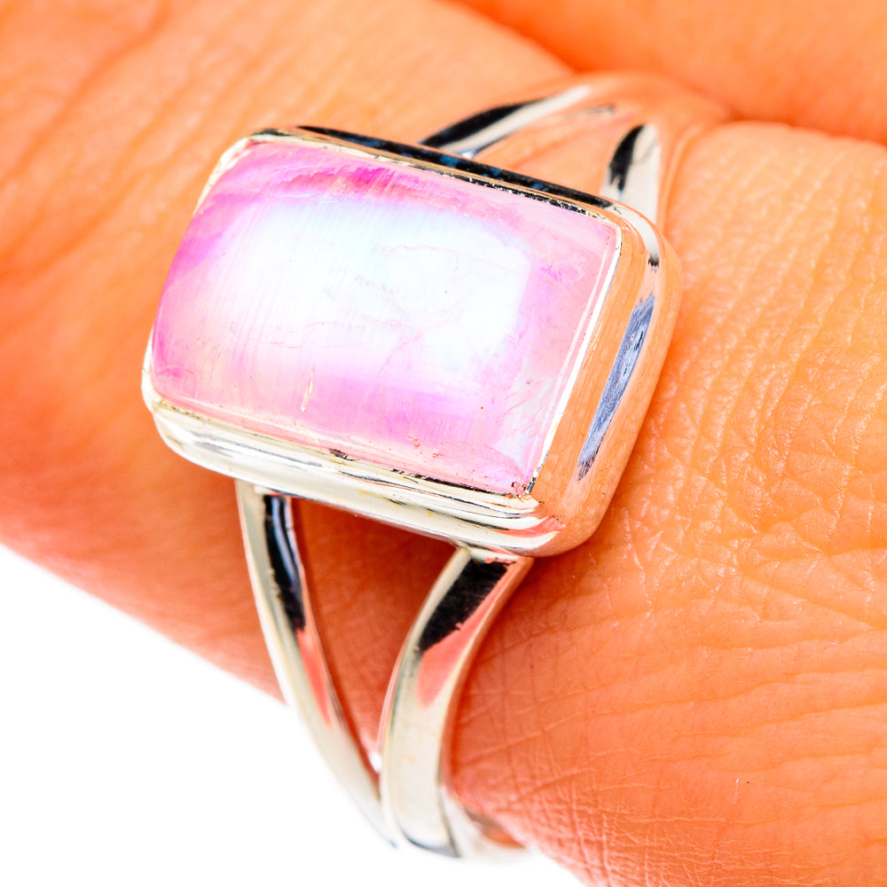 Pink Moonstone Rings handcrafted by Anasilvercos - RING85519