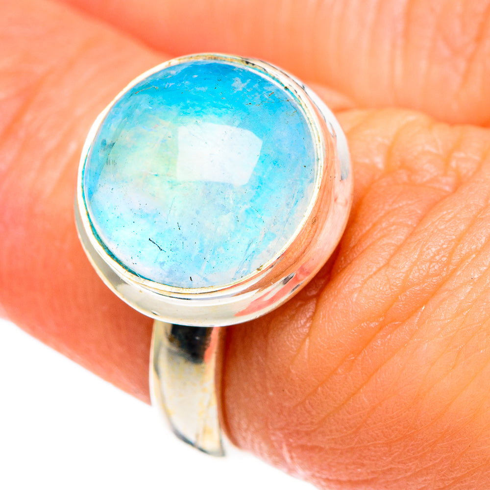 Rainbow Moonstone Rings handcrafted by Anasilvercos - RING85545
