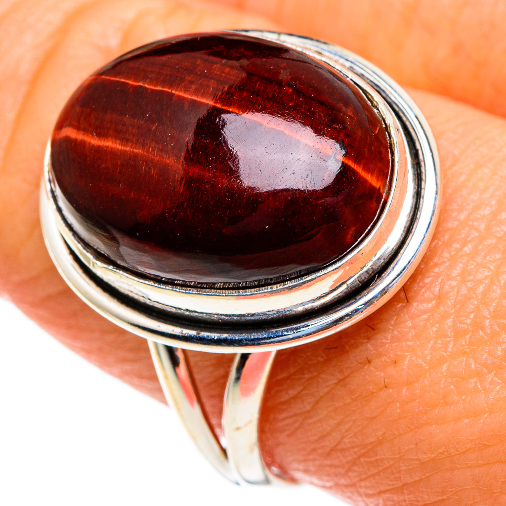 Red Tiger Eye Rings handcrafted by Anasilvercos - RING85550