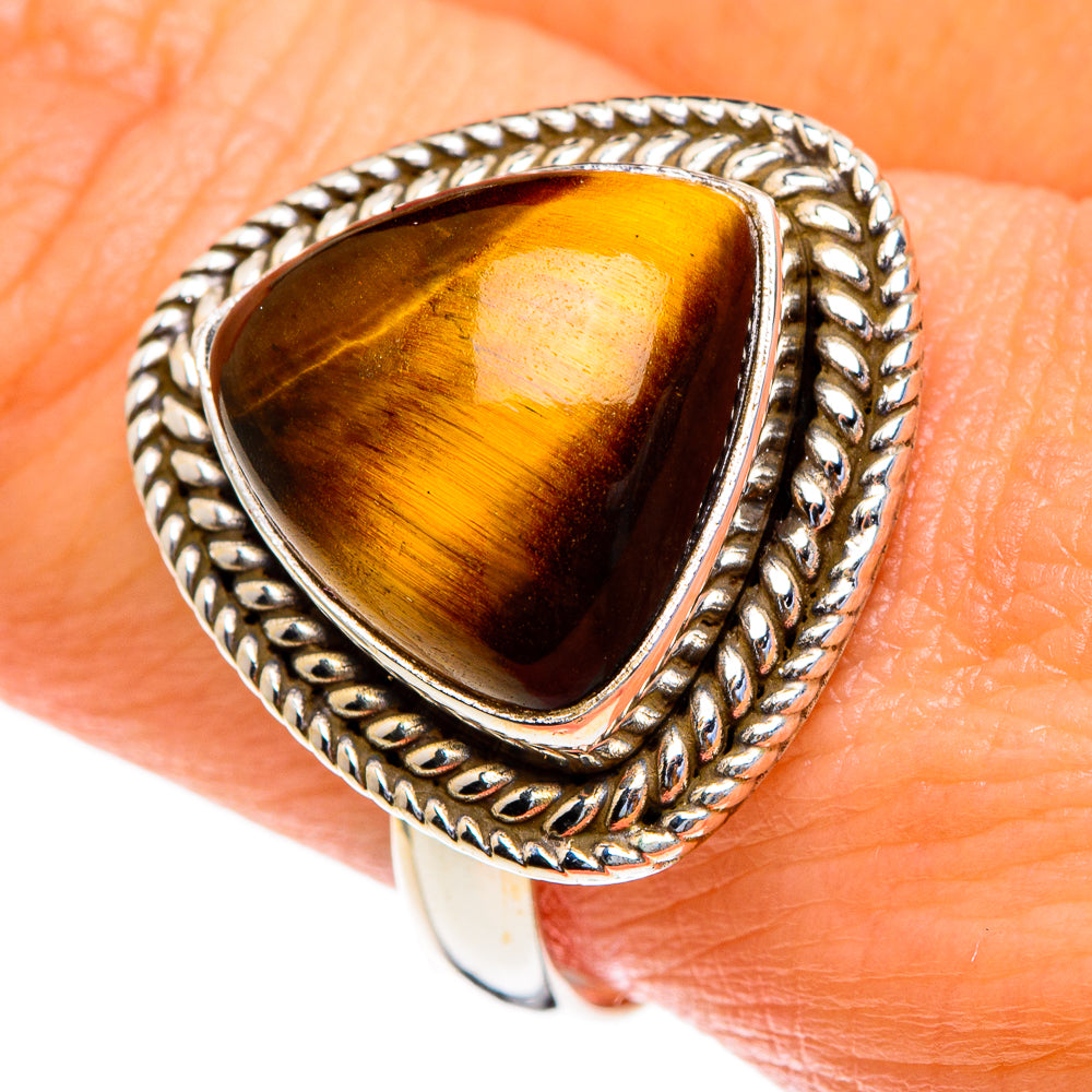 Tiger Eye Rings handcrafted by Anasilvercos - RING85551