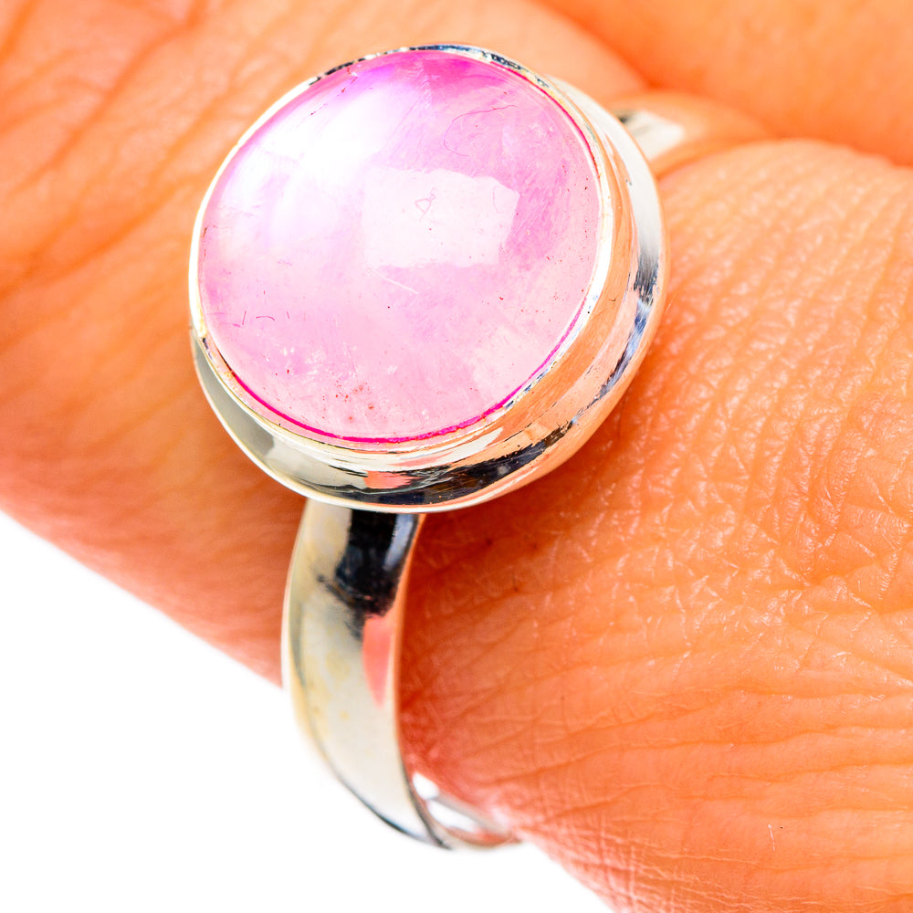 Pink Moonstone Rings handcrafted by Anasilvercos - RING85558