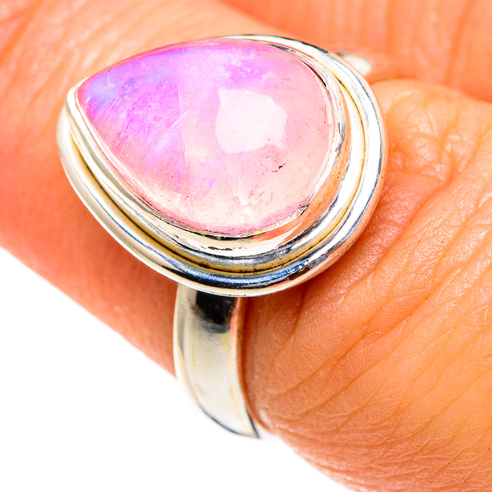 Pink Moonstone Rings handcrafted by Anasilvercos - RING85560