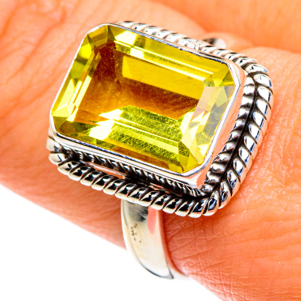 Lemon Quartz Rings handcrafted by Anasilvercos - RING85575