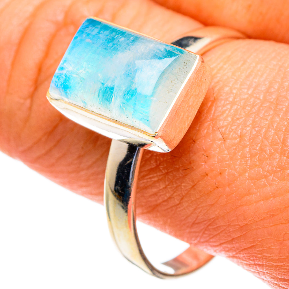 Rainbow Moonstone Rings handcrafted by Anasilvercos - RING85591