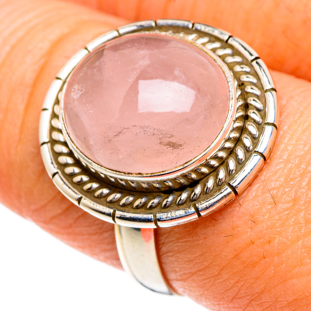 Rose Quartz Rings handcrafted by Anasilvercos - RING85605