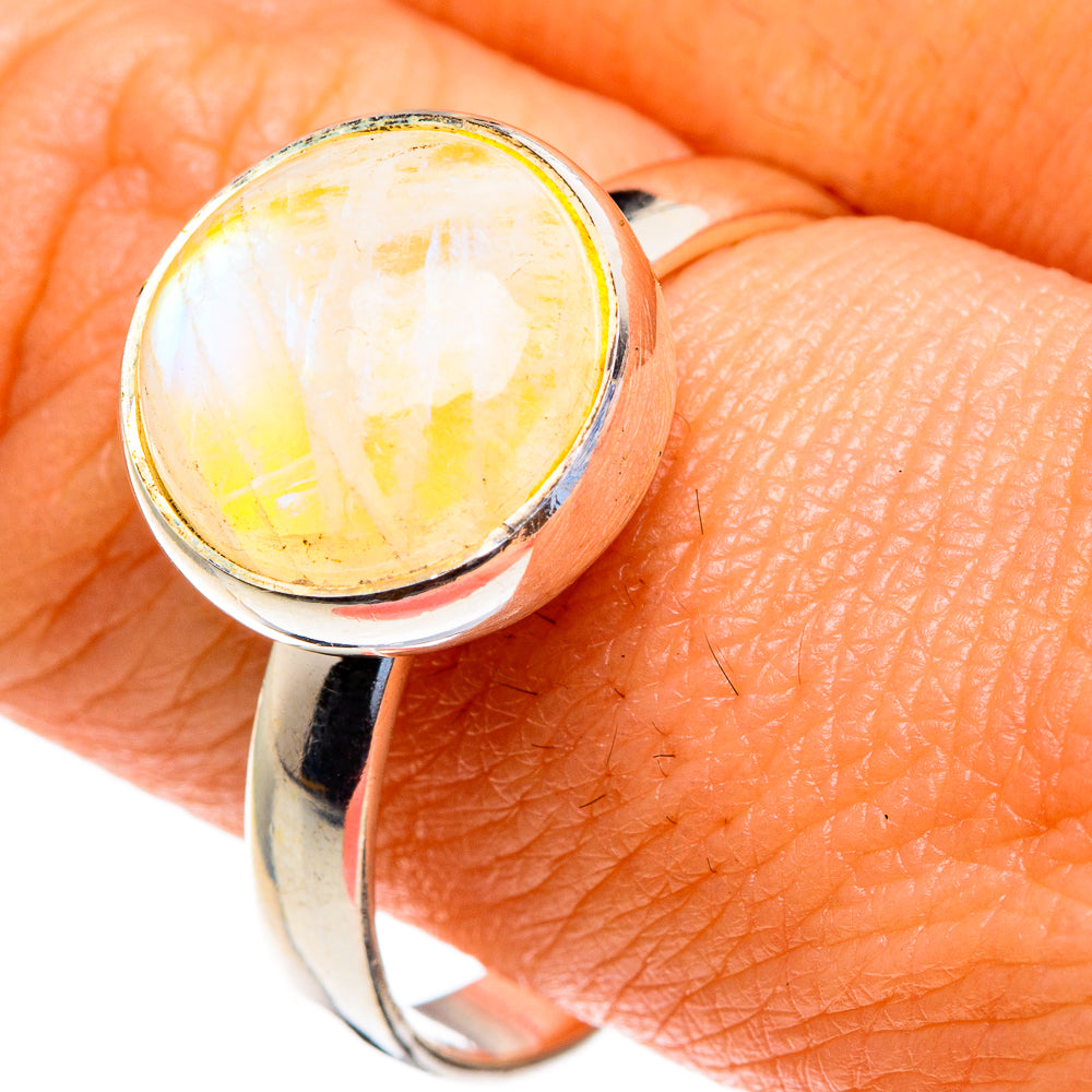 Yellow Moonstone Rings handcrafted by Anasilvercos - RING85620