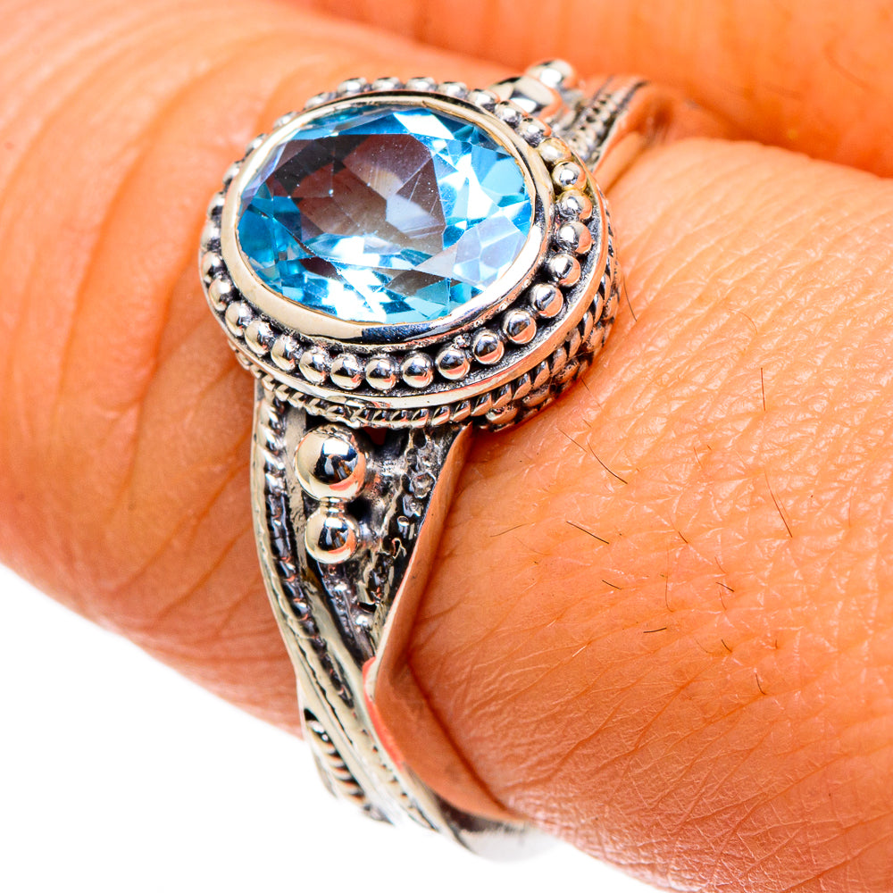 Blue Topaz Rings handcrafted by Anasilvercos - RING85630