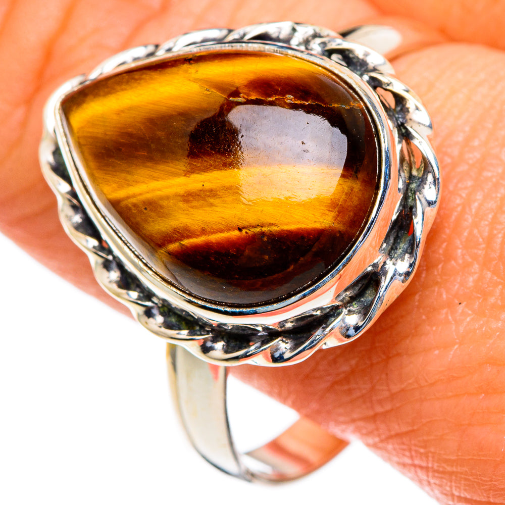 Tiger Eye Rings handcrafted by Anasilvercos - RING85641