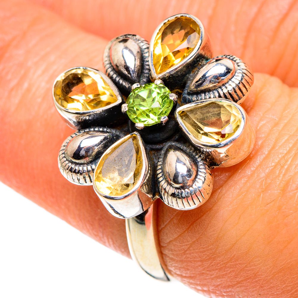 Citrine, Peridot Rings handcrafted by Anasilvercos - RING85645