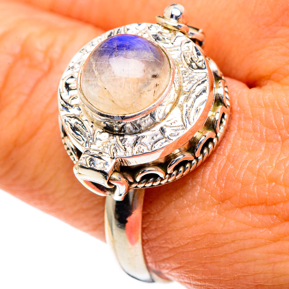 Rainbow Moonstone Rings handcrafted by Anasilvercos - RING85655