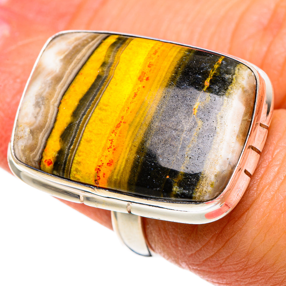 Bumble Bee Jasper Rings handcrafted by Anasilvercos - RING85663