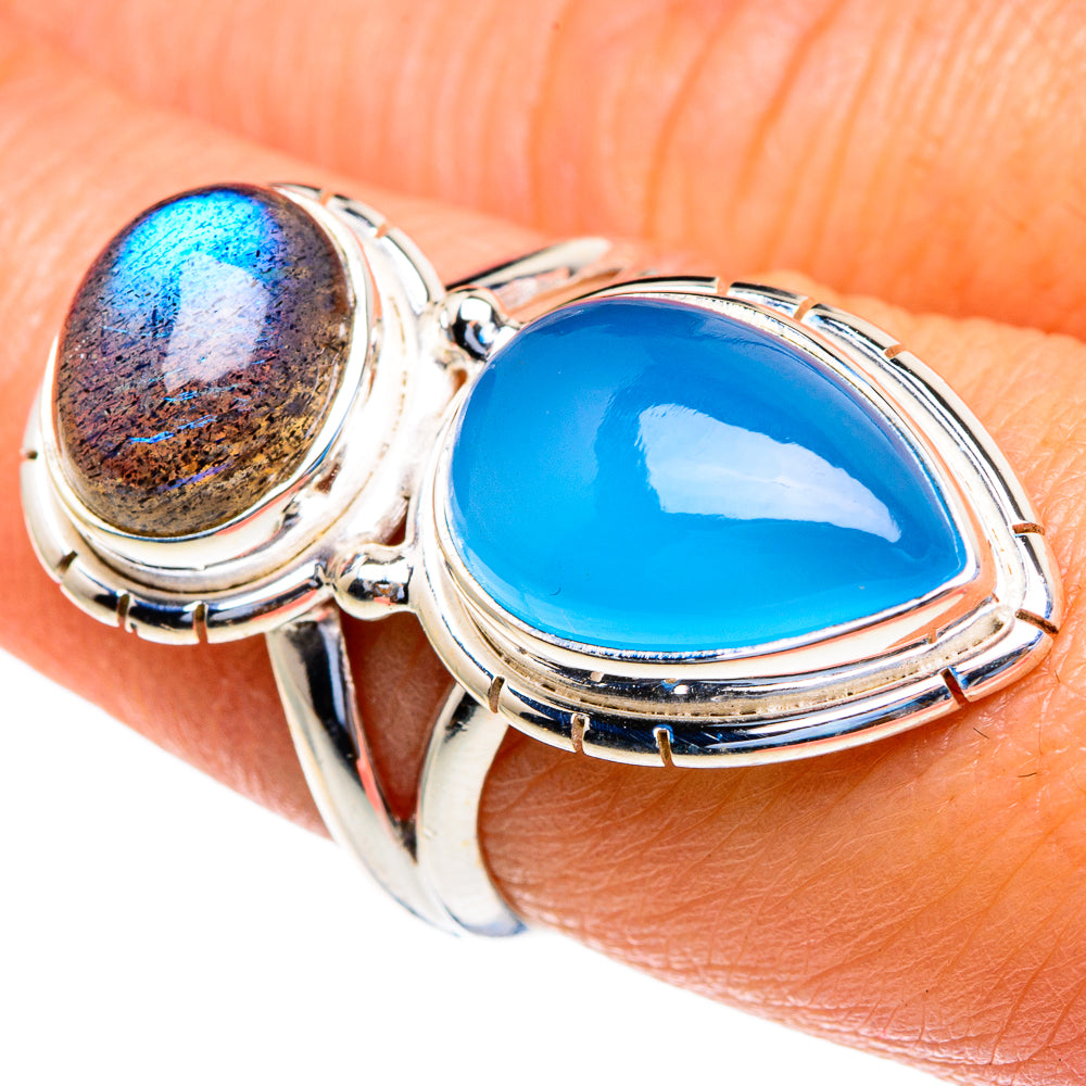Chalcedony, Labradorite Rings handcrafted by Anasilvercos - RING85670