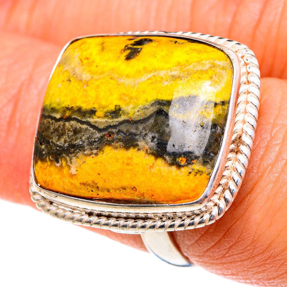 Bumble Bee Jasper Rings handcrafted by Anasilvercos - RING85708