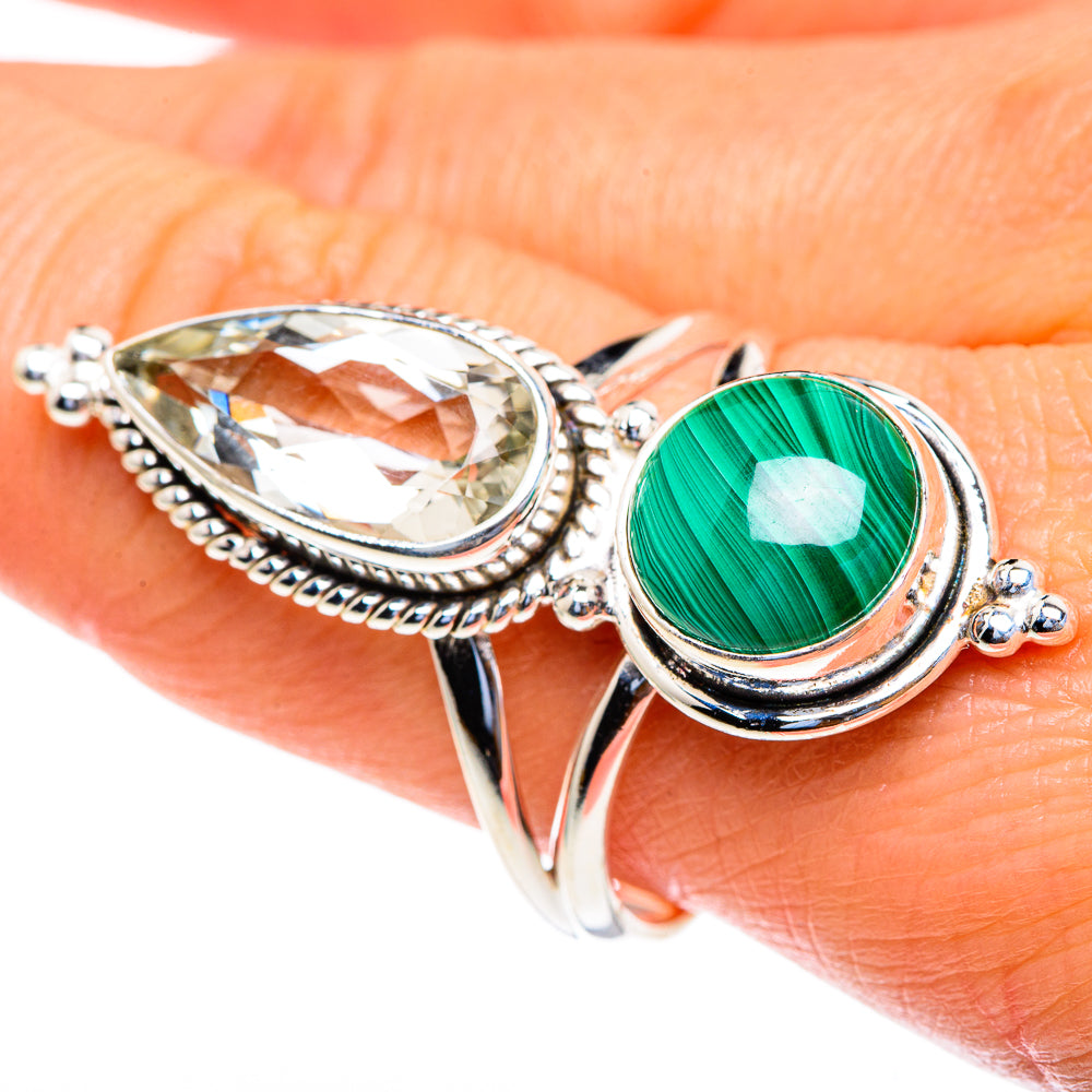 Malachite, Green Amethyst Rings handcrafted by Anasilvercos - RING85713