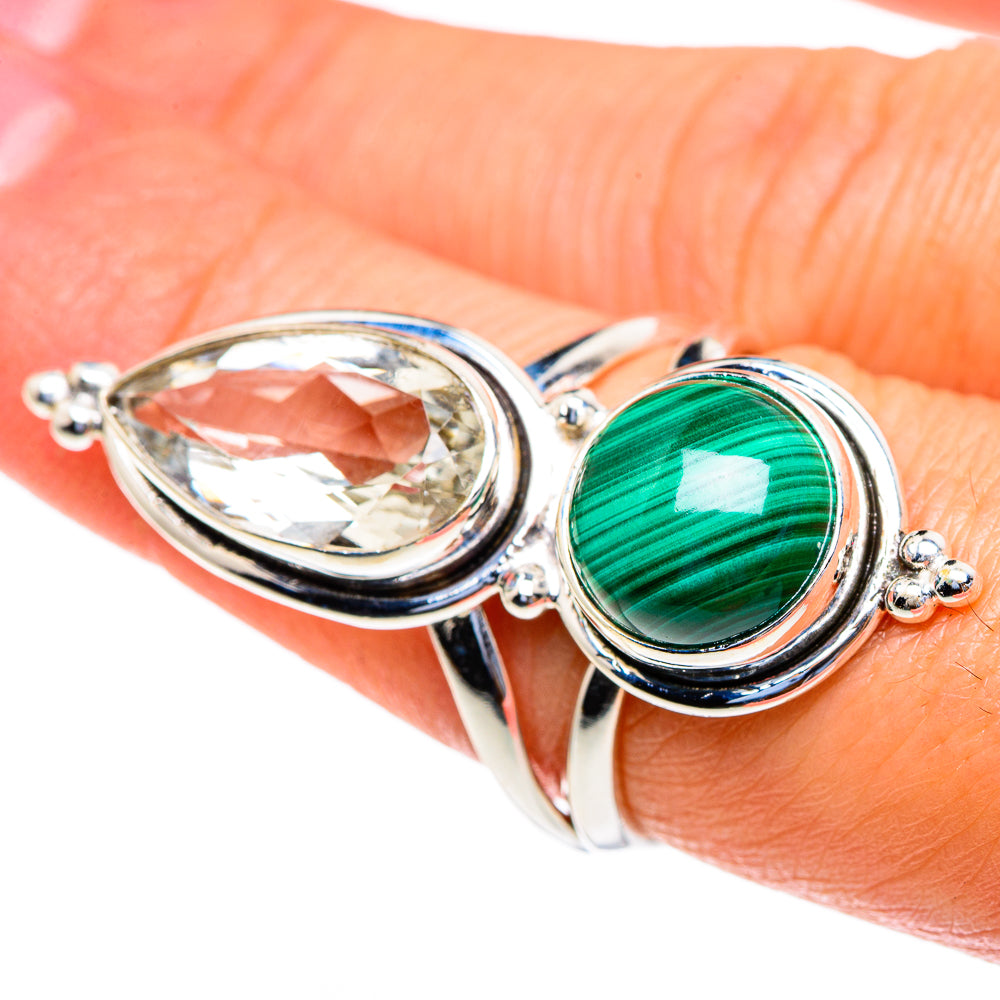 Malachite, Green Amethyst Rings handcrafted by Anasilvercos - RING85715