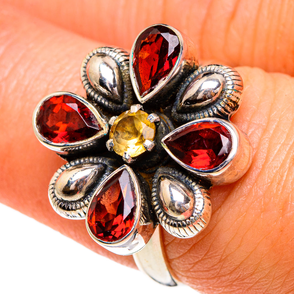 Garnet, Citrine Rings handcrafted by Anasilvercos - RING85745