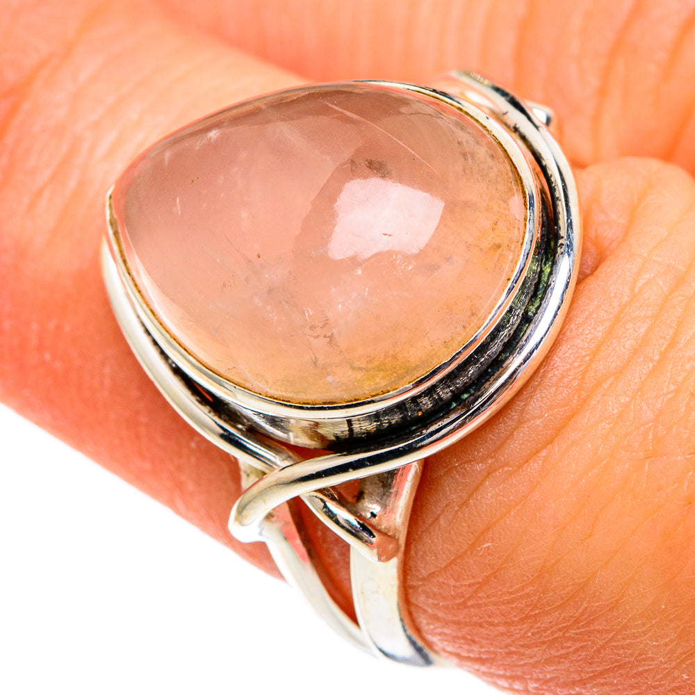 Rose Quartz Rings handcrafted by Anasilvercos - RING85790