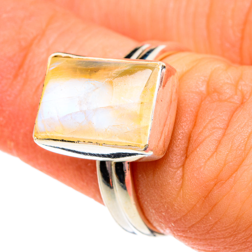 Yellow Moonstone Rings handcrafted by Anasilvercos - RING85858