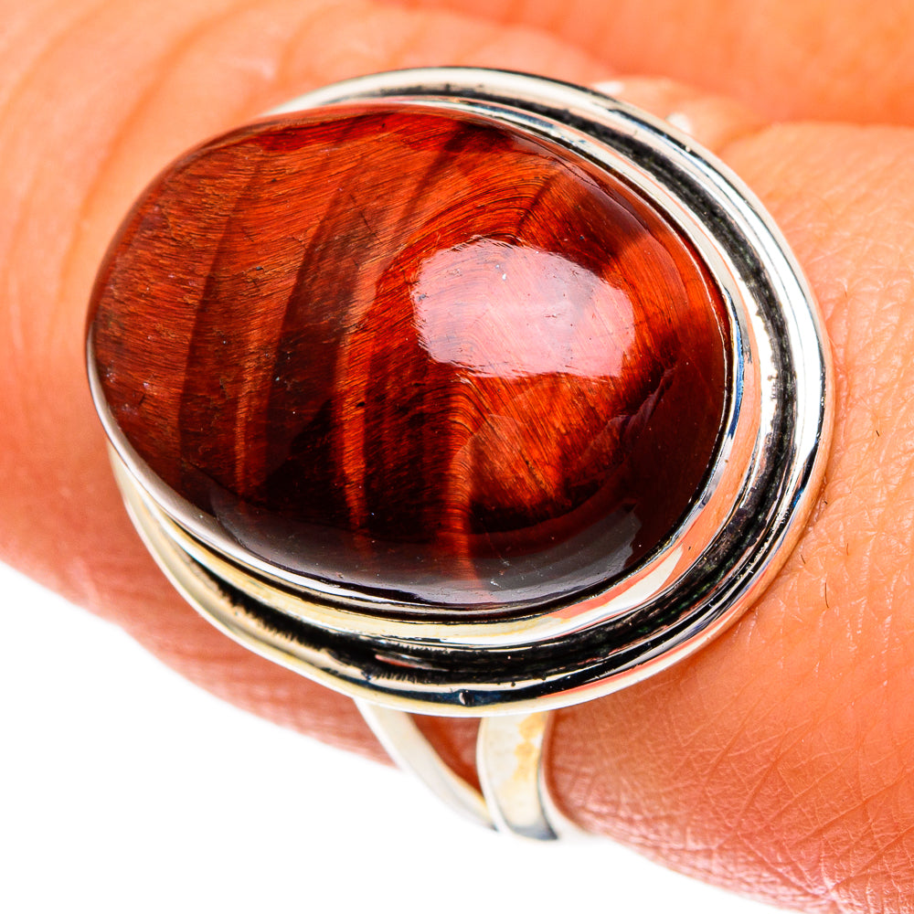 Red Tiger Eye Rings handcrafted by Anasilvercos - RING85877