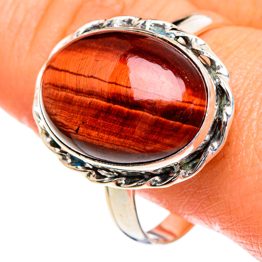 Red Tiger Eye Rings handcrafted by Anasilvercos - RING85925