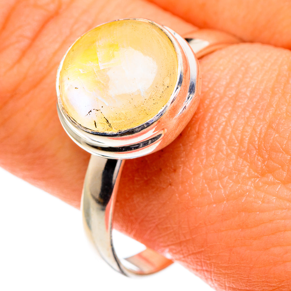 Yellow Moonstone Rings handcrafted by Anasilvercos - RING85954