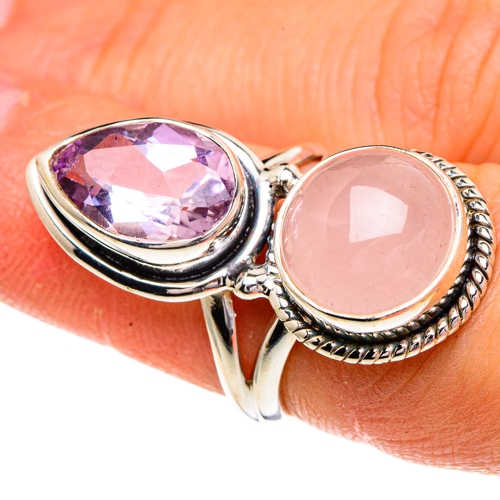 Rose Quartz, Kunzite Rings handcrafted by Anasilvercos - RING85985