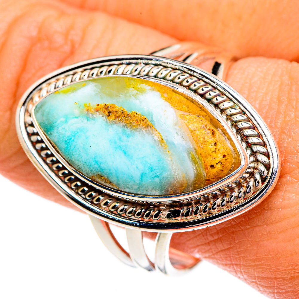 Peruvian Opal Rings handcrafted by Anasilvercos - RING85997