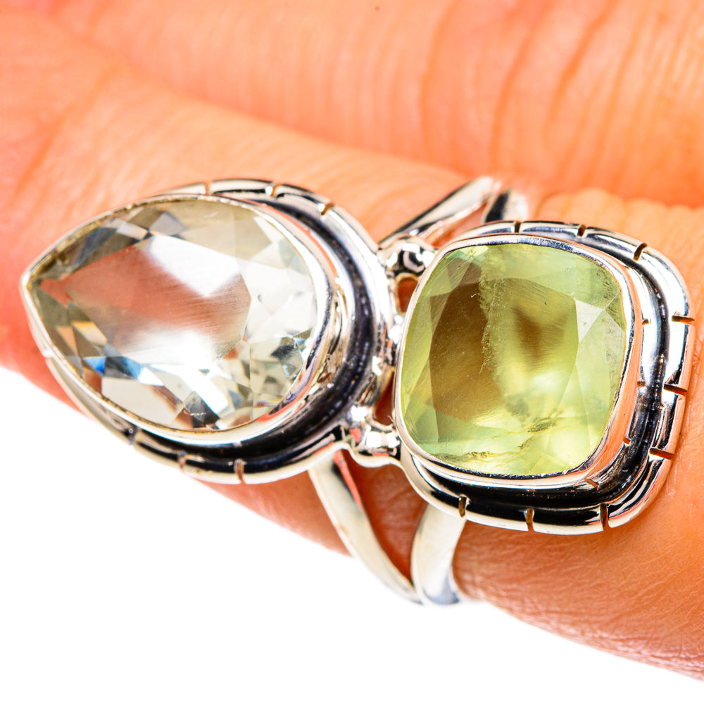 Green Amethyst, Prehnite Rings handcrafted by Anasilvercos - RING85999