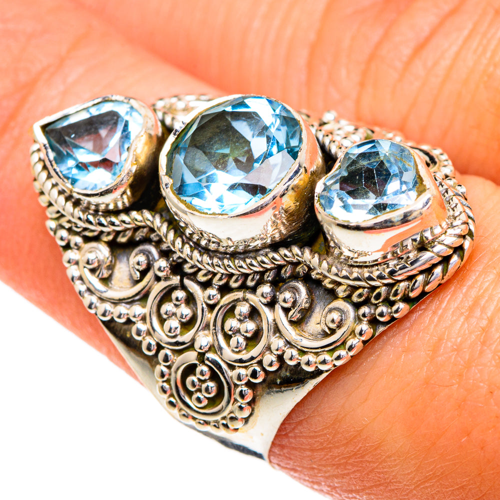 Blue Topaz Rings handcrafted by Anasilvercos - RING86002