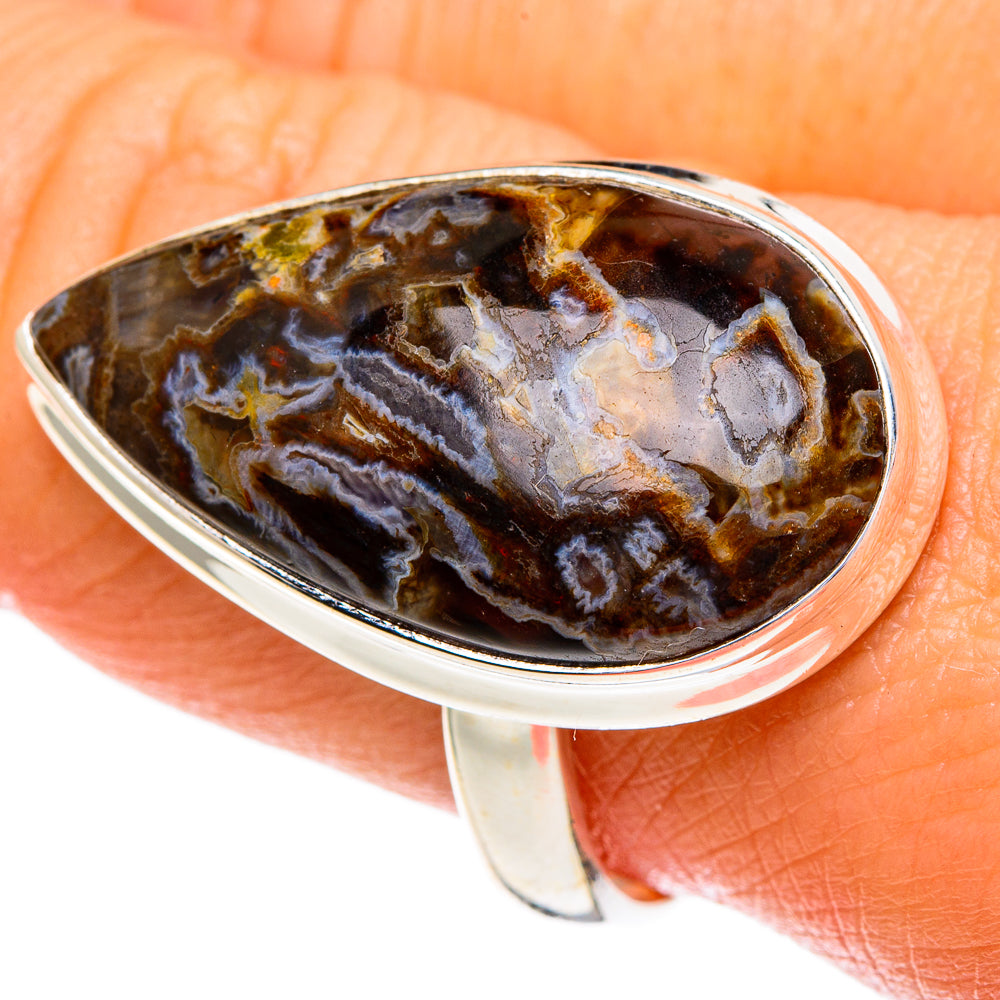 Turkish Tube Agate Rings handcrafted by Anasilvercos - RING86005