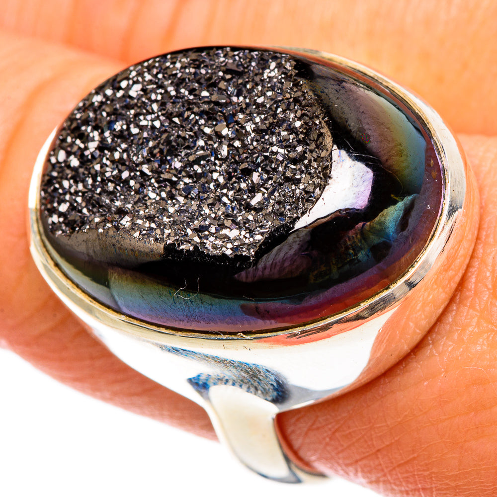 Hematite Druzy Rings handcrafted by Anasilvercos - RING86010