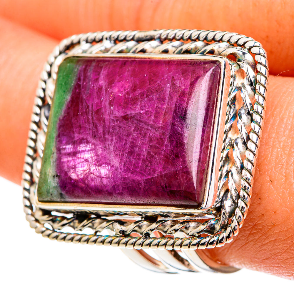 Ruby Zoisite Rings handcrafted by Anasilvercos - RING86042