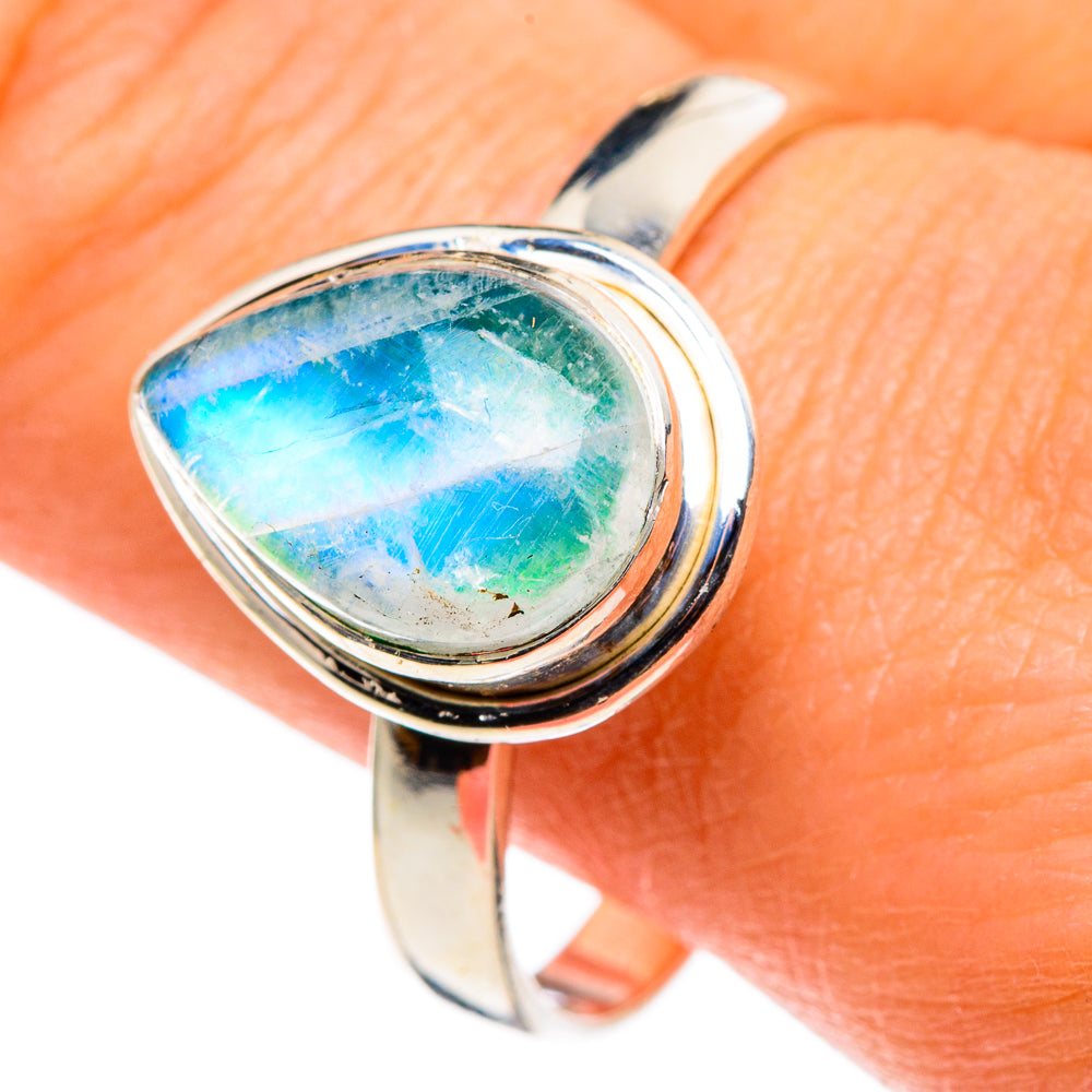 Green Moonstone Rings handcrafted by Anasilvercos - RING86051