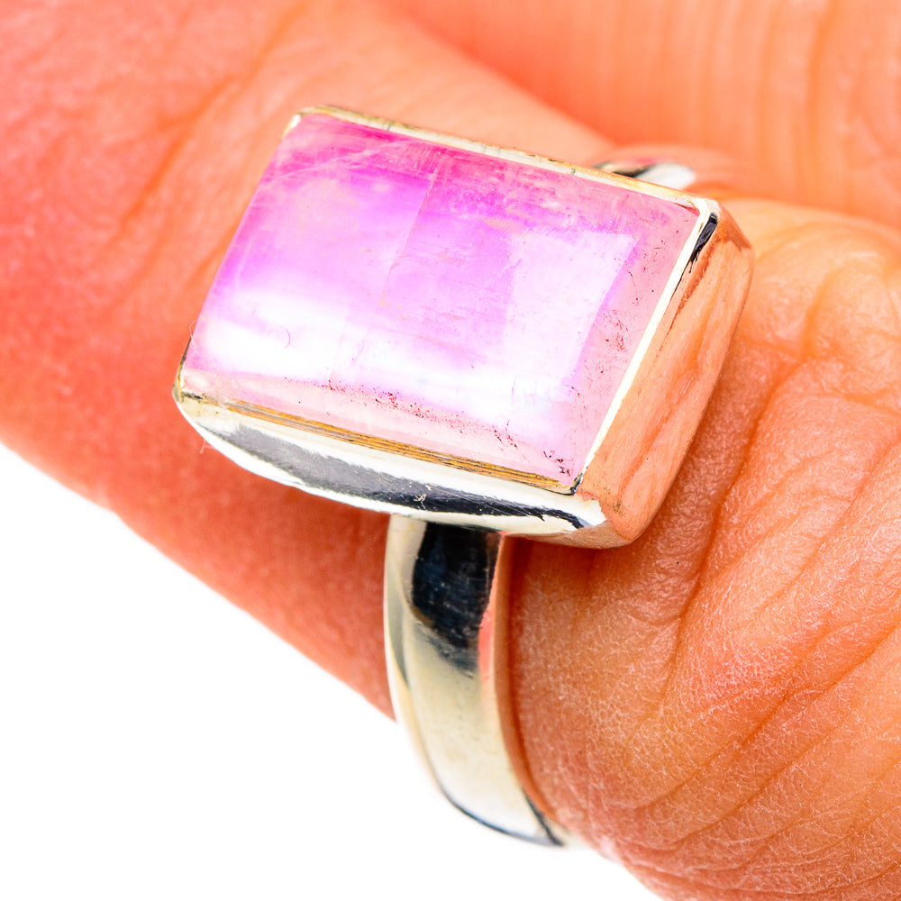 Pink Moonstone Rings handcrafted by Anasilvercos - RING86066