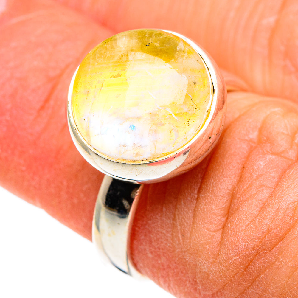 Yellow Moonstone Rings handcrafted by Anasilvercos - RING86086