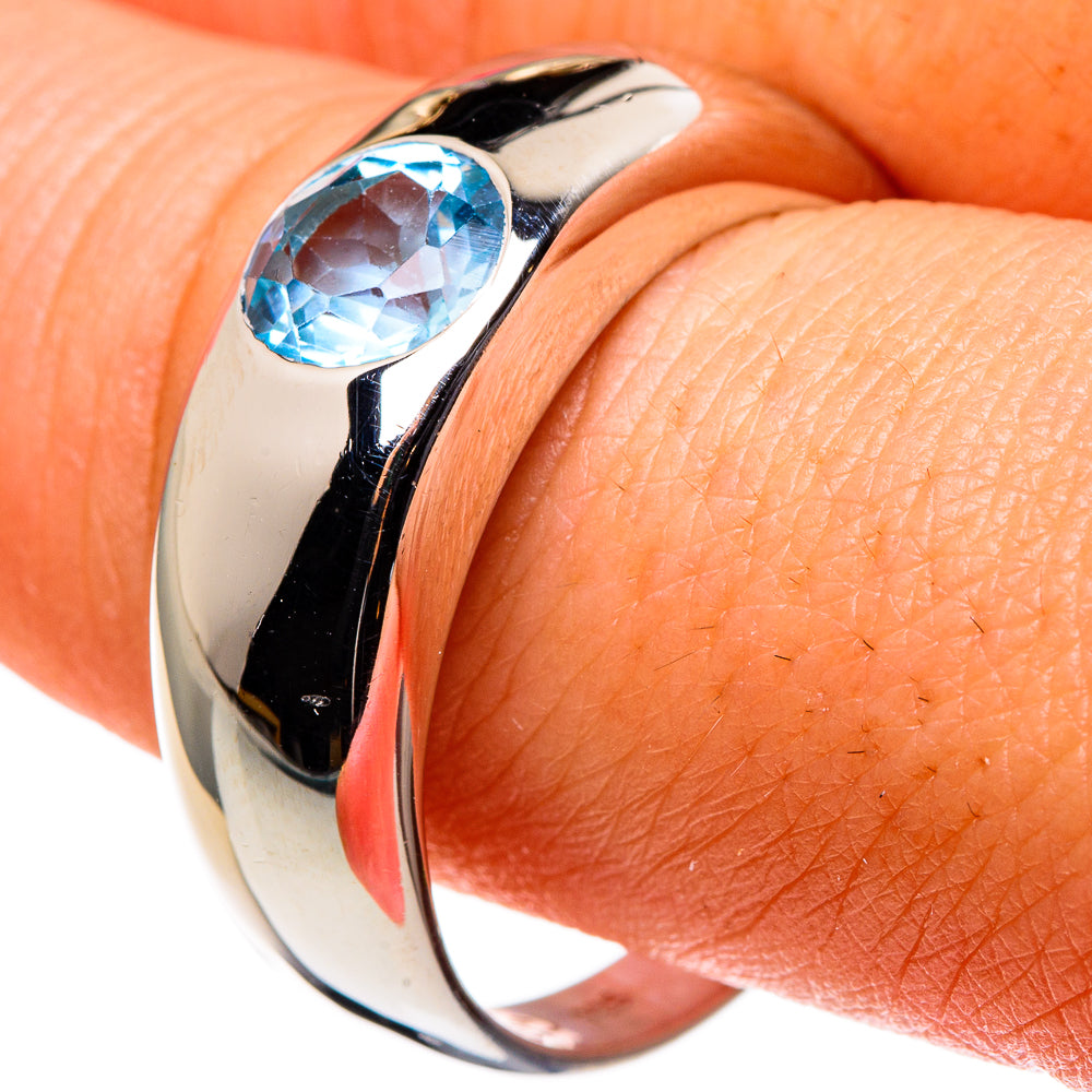 Blue Topaz Rings handcrafted by Anasilvercos - RING86088