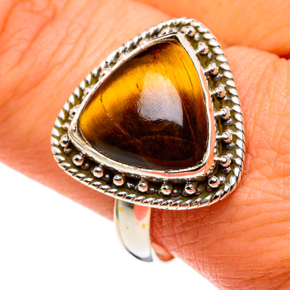 Tiger Eye Rings handcrafted by Anasilvercos - RING86101