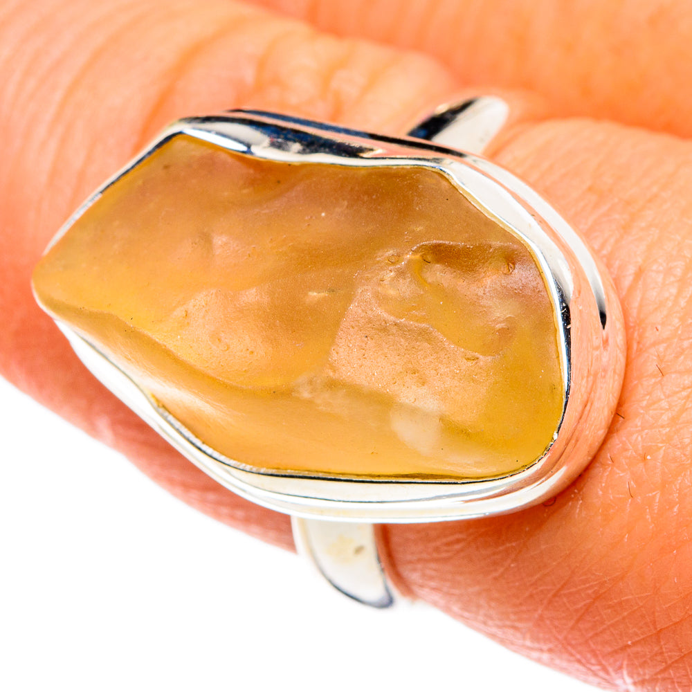 Libyan Desert Glass Rings handcrafted by Anasilvercos - RING86105