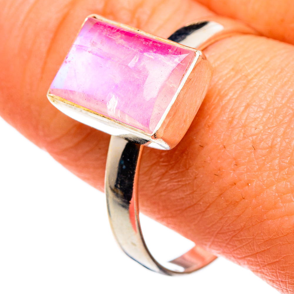 Pink Moonstone Rings handcrafted by Anasilvercos - RING86110