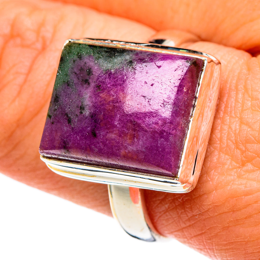 Ruby Zoisite Rings handcrafted by Anasilvercos - RING86123