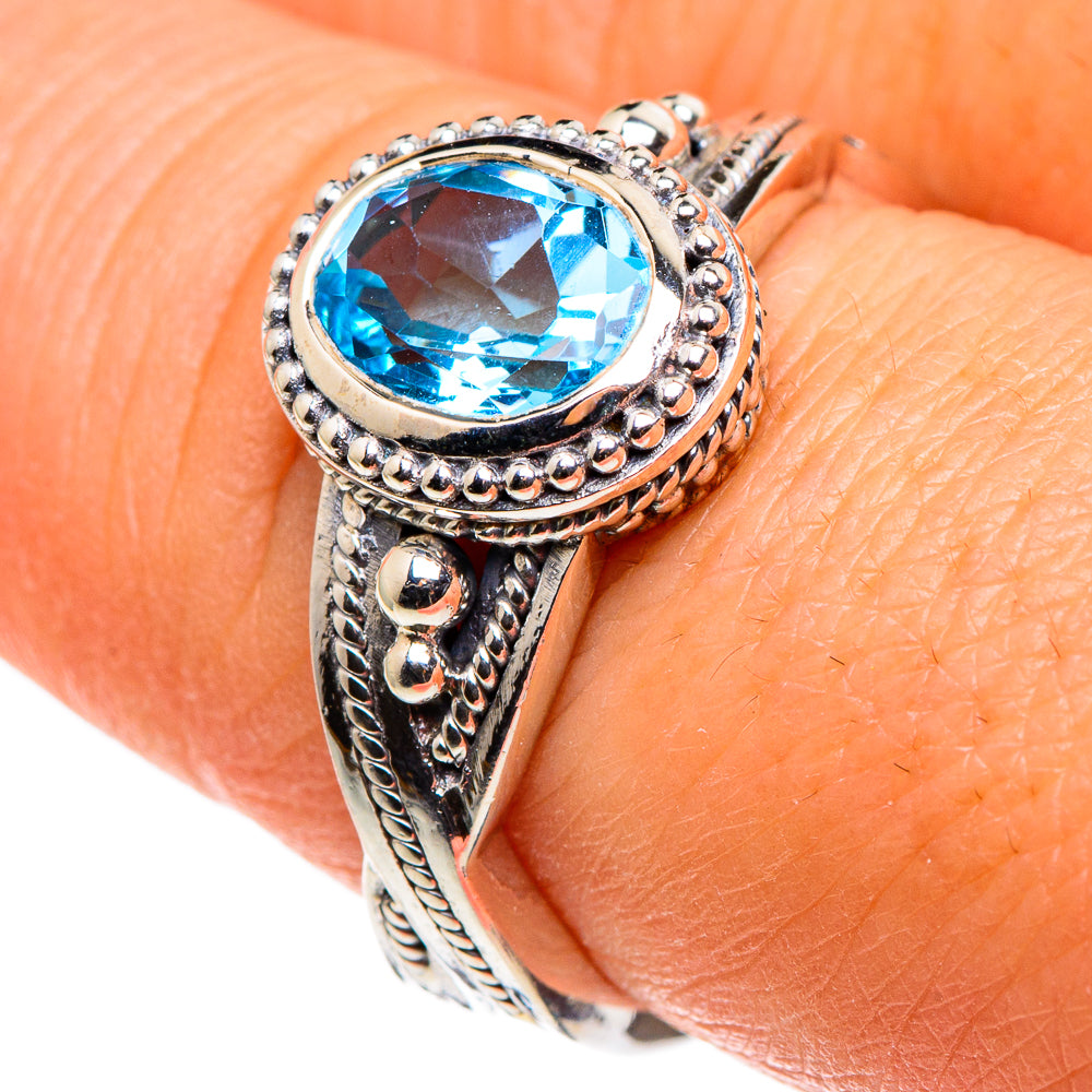 Blue Topaz Rings handcrafted by Anasilvercos - RING86130
