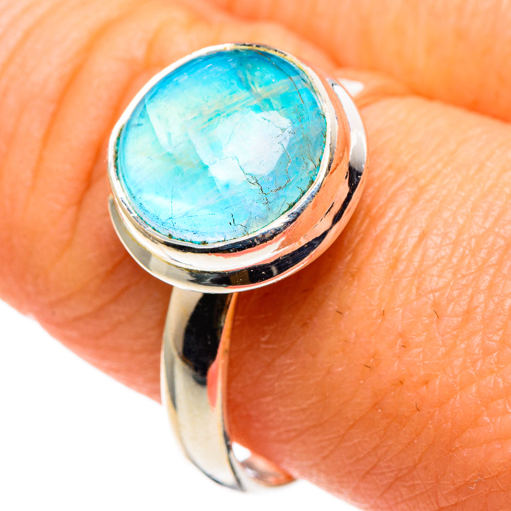 Rainbow Moonstone Rings handcrafted by Anasilvercos - RING86133
