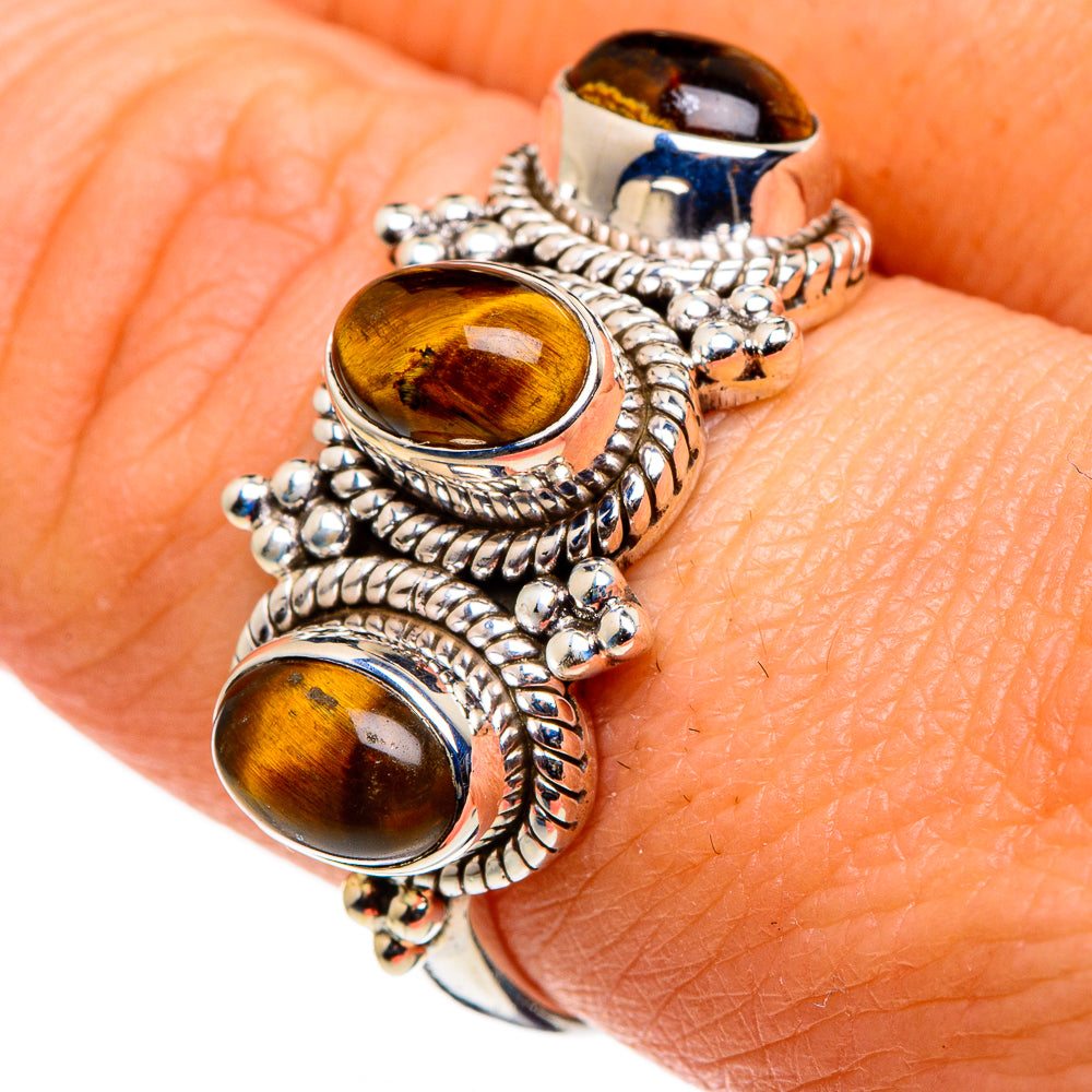 Tiger Eye Rings handcrafted by Anasilvercos - RING86146