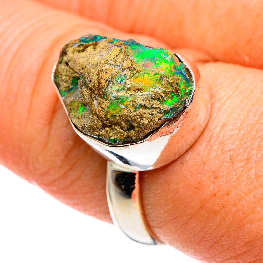 Ethiopian Opal Rings handcrafted by Anasilvercos - RING86166